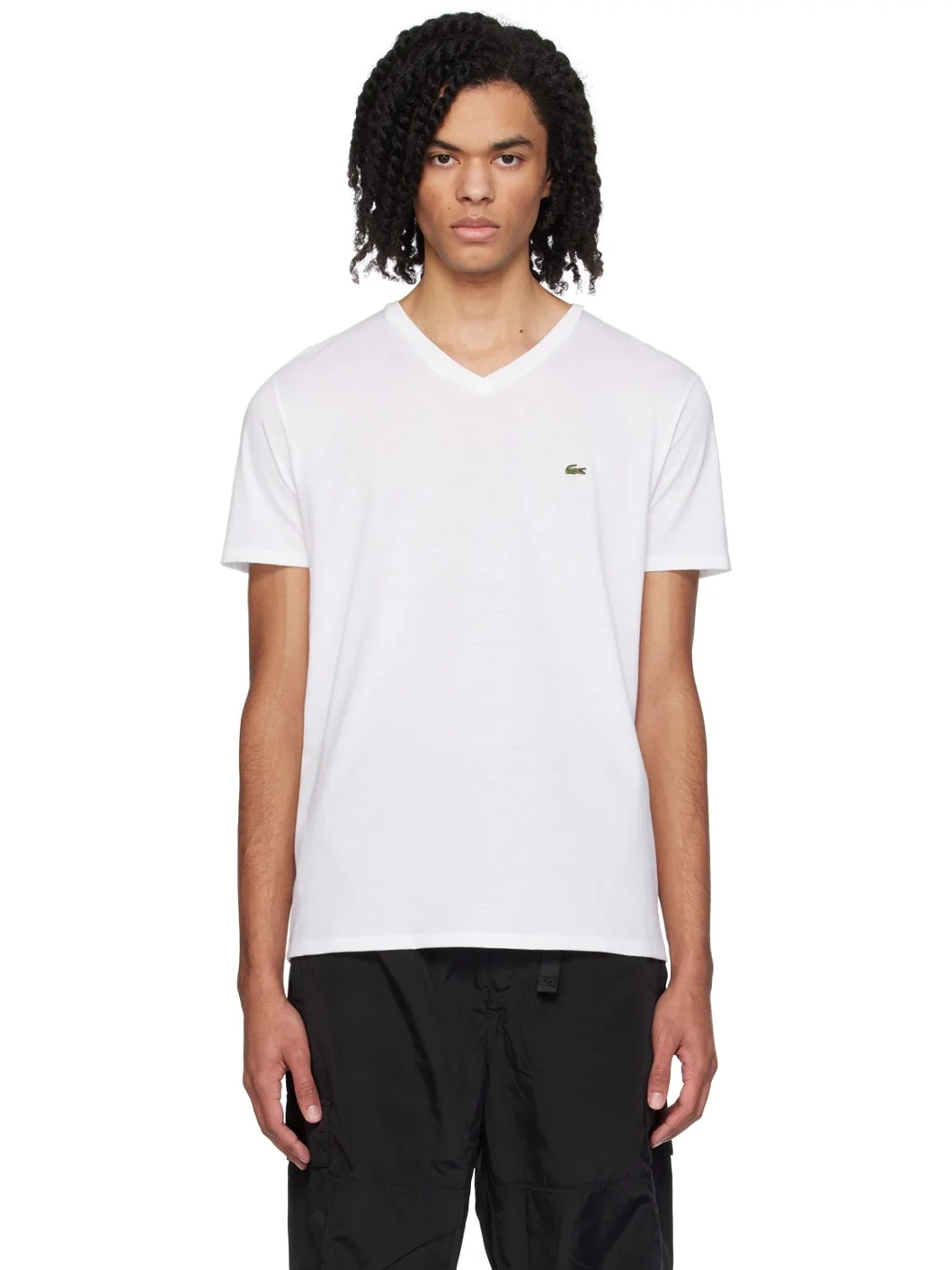 White V-Neck T-Shirt - 1