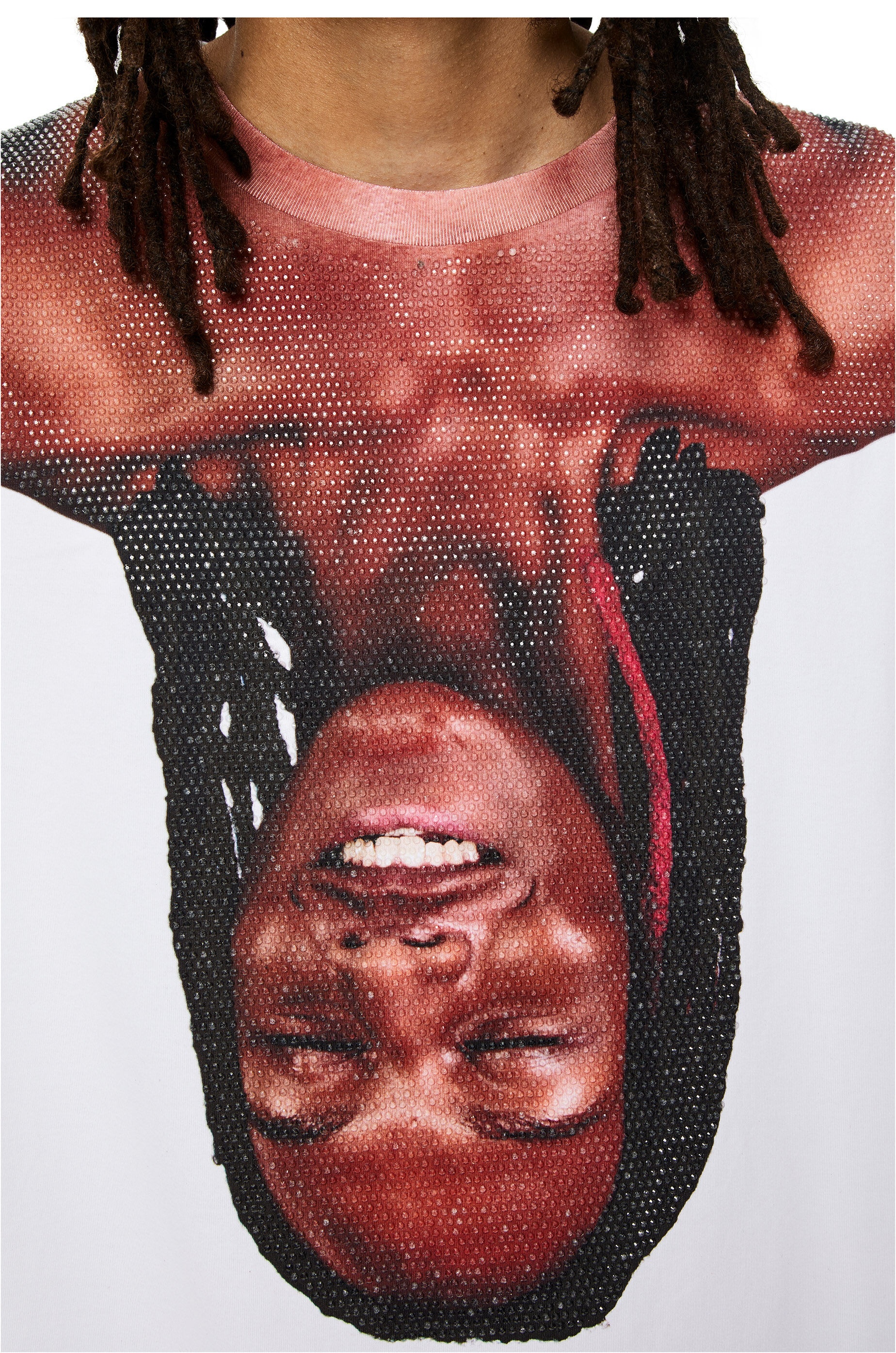 Face print crystal T-shirt in cotton - 5