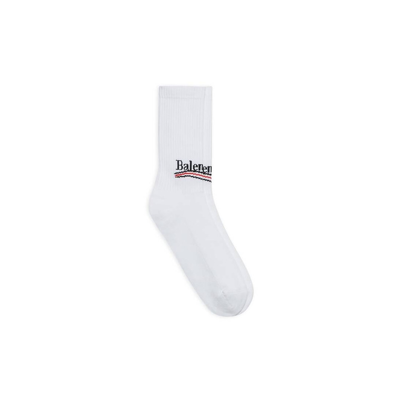 Men's Political Campaign Tennis Socks in White 1