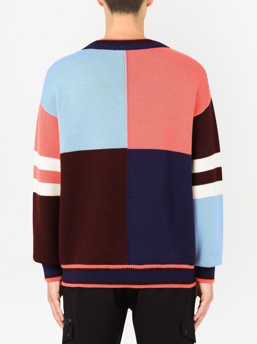 colour-block intarsia wool jumper - 4