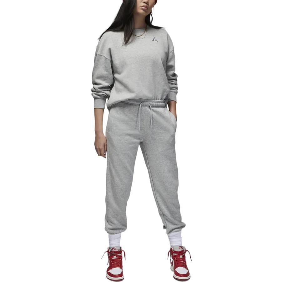 (WMNS) Air Jordan Brooklyn Fleece Crewneck Sweatshirt 'Grey' DQ4463-063 - 3