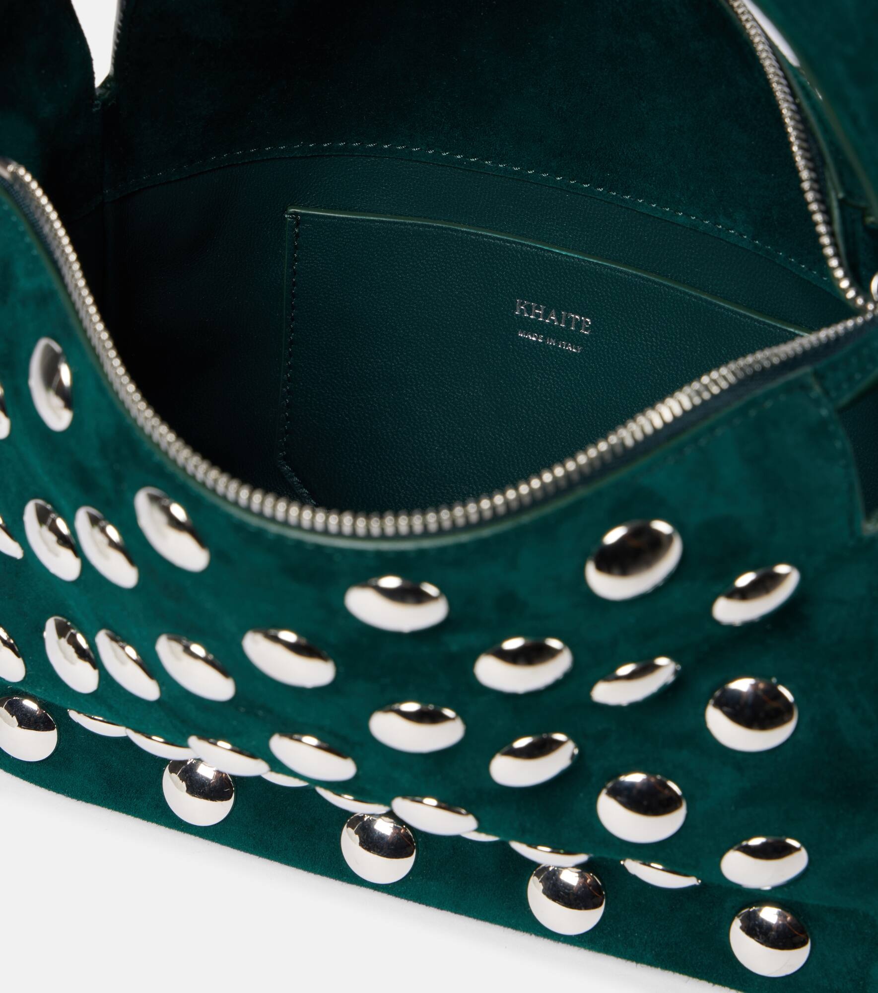 Elena Small studded suede shoulder bag - 3