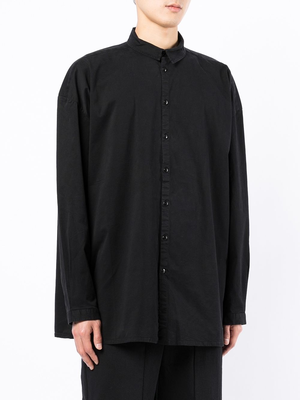 band-collar cotton shirt - 3