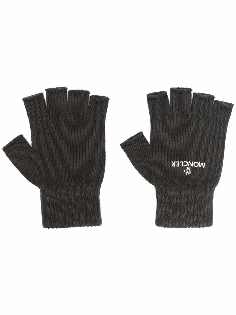 fingerless logo gloves - 1