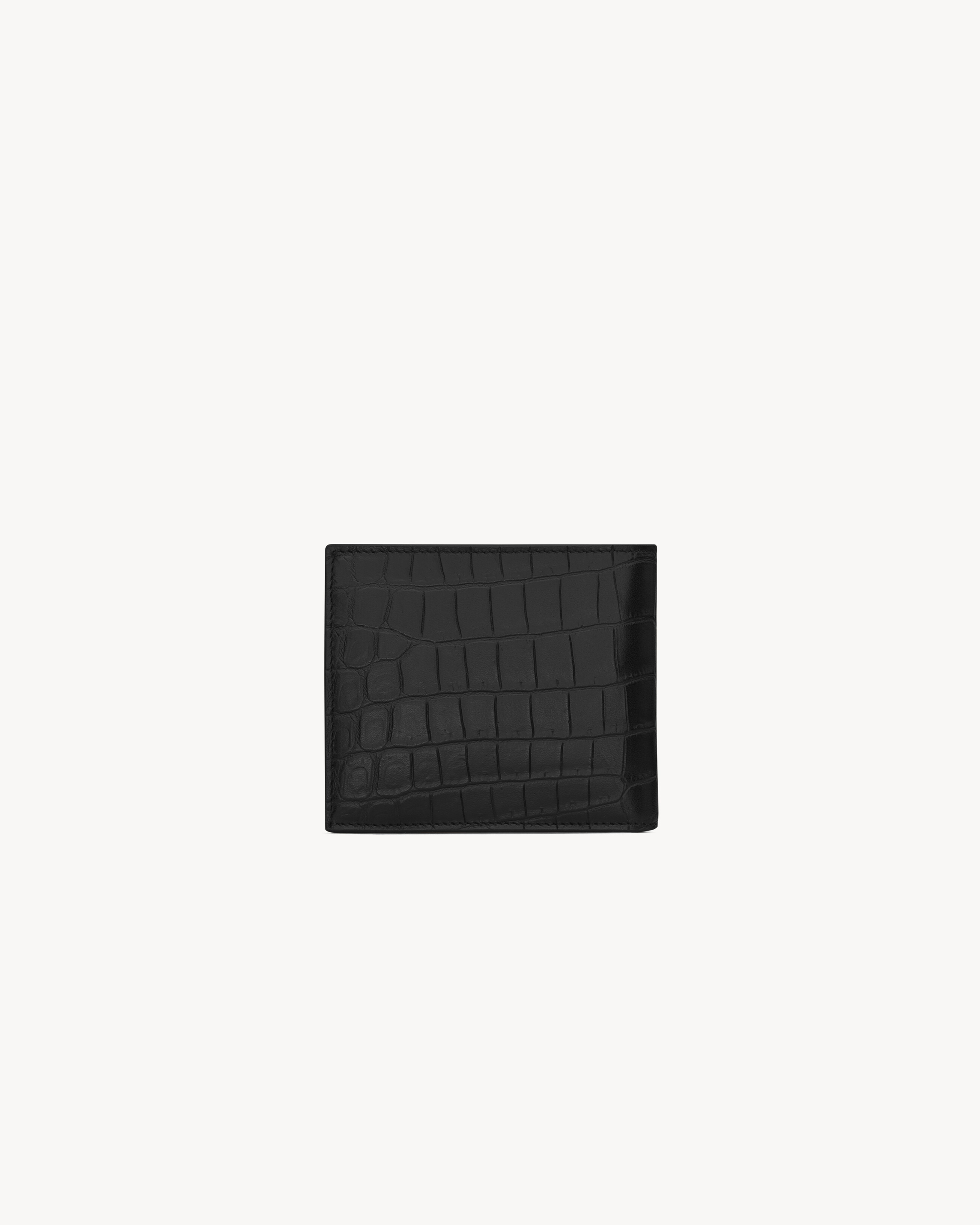 SAINT LAURENT PARIS EAST/WEST WALLET WITH COIN PURSE IN CROCODILE-EMBOSSED LEATHER - 2