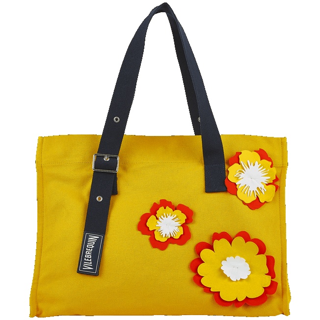 Large Beach Bag Fleurs 3D - 1