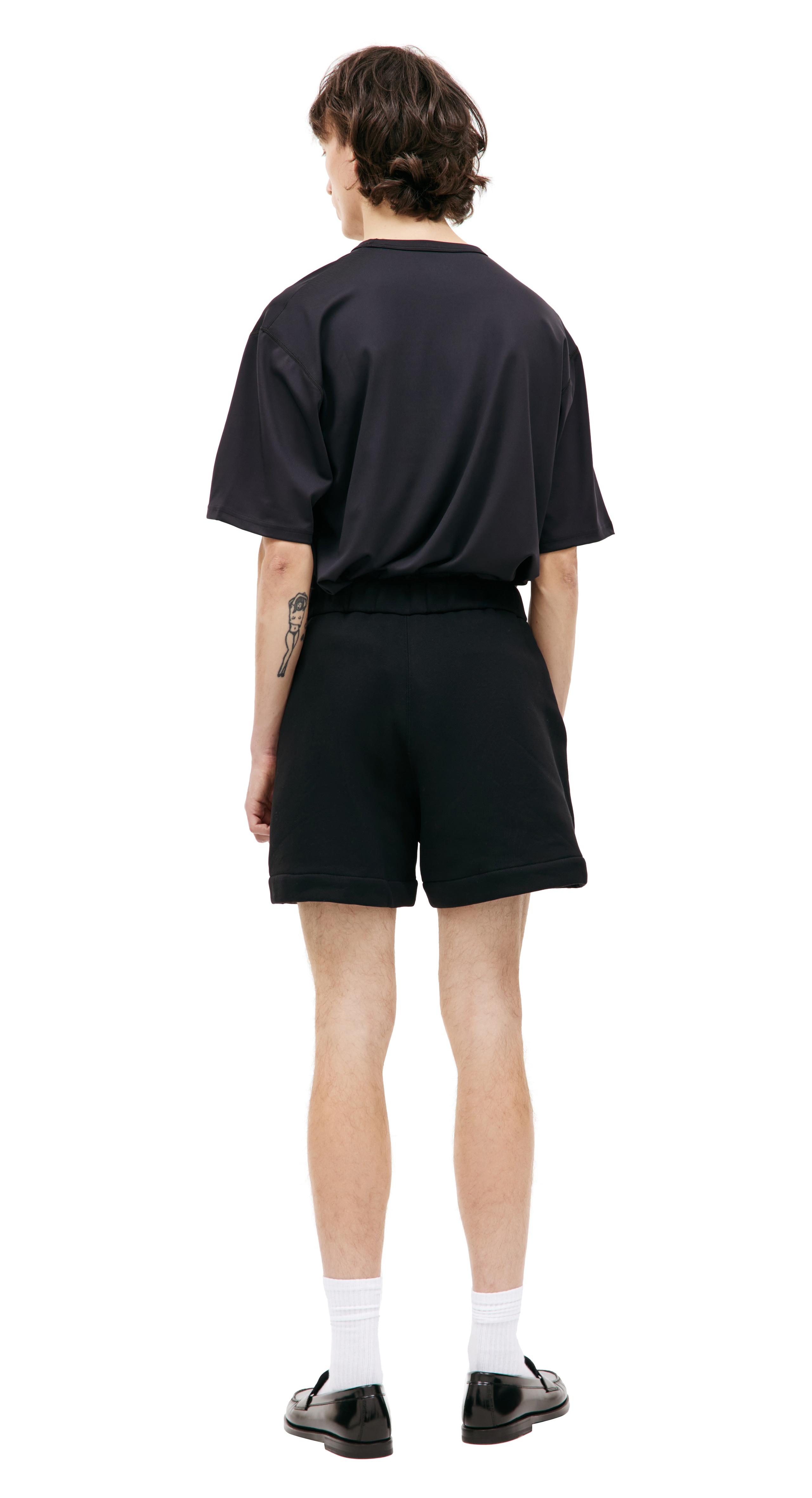 BLACK DRAWSTRING SHORTS - 3