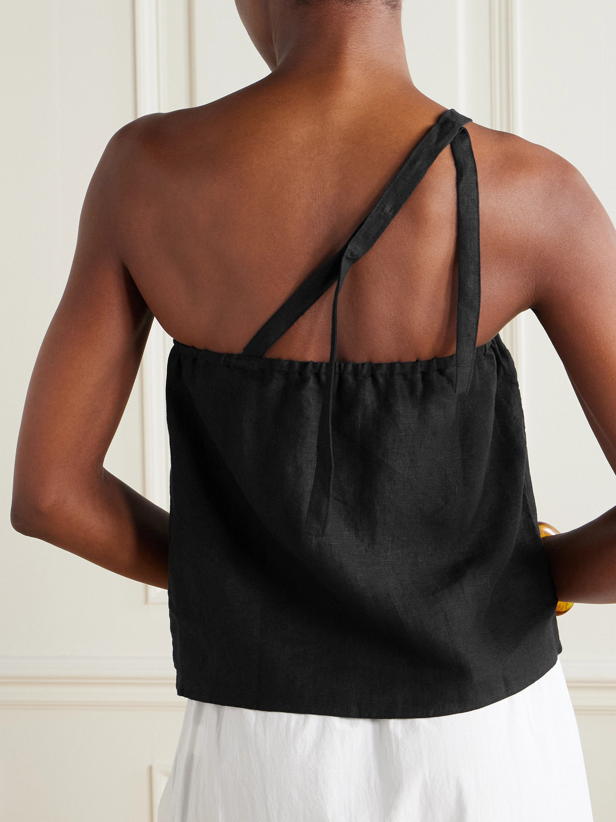 One-shoulder Linen Top - 3