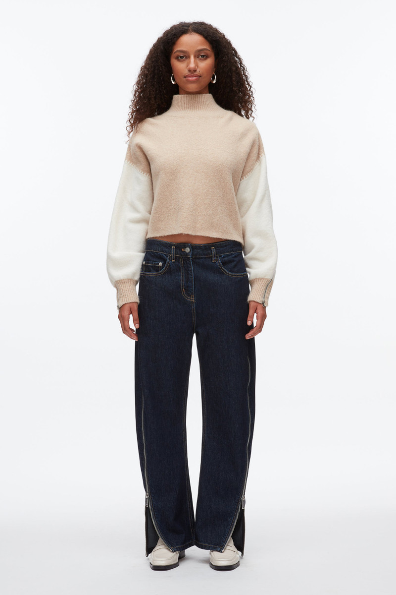 3.1 Phillip Lim Colorblock Zip Sleeve Turtleneck outlook