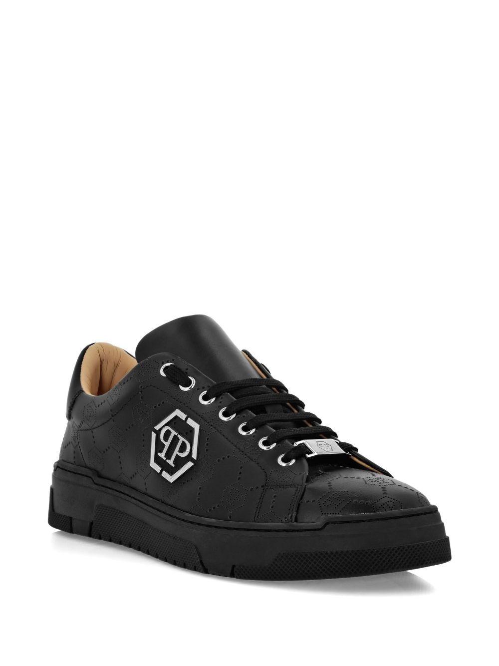 monogram-plaque sneakers - 2