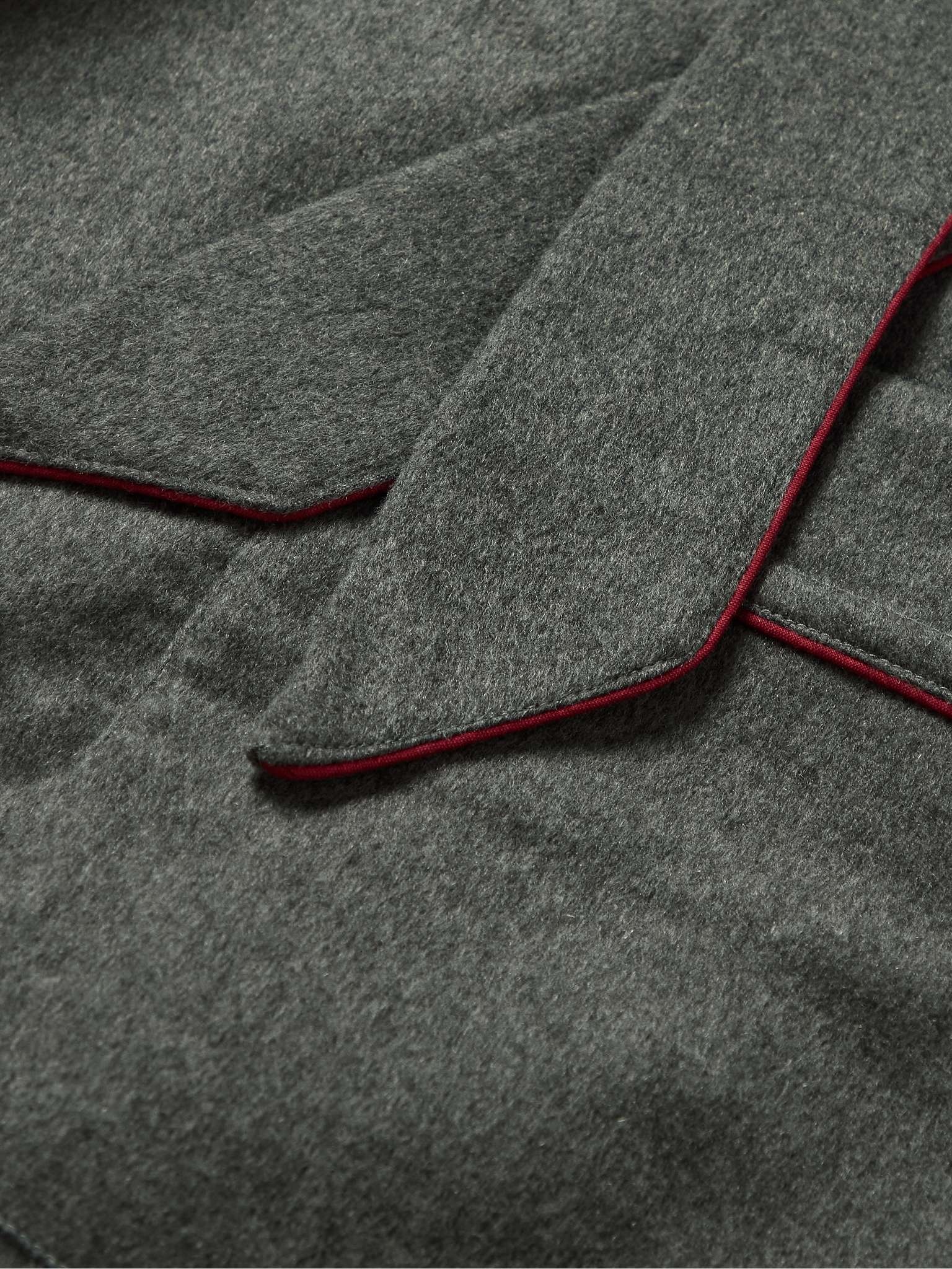 Duke Piped Cashmere Robe - 5