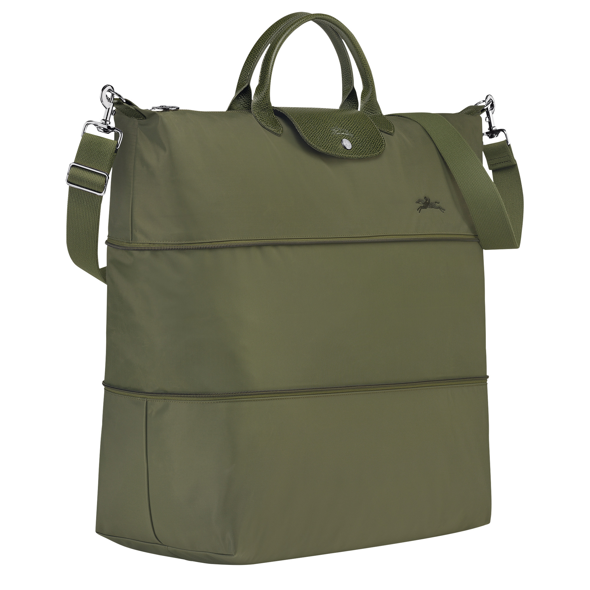 Le Pliage Green Pouch with handle Forest - Recycled canvas