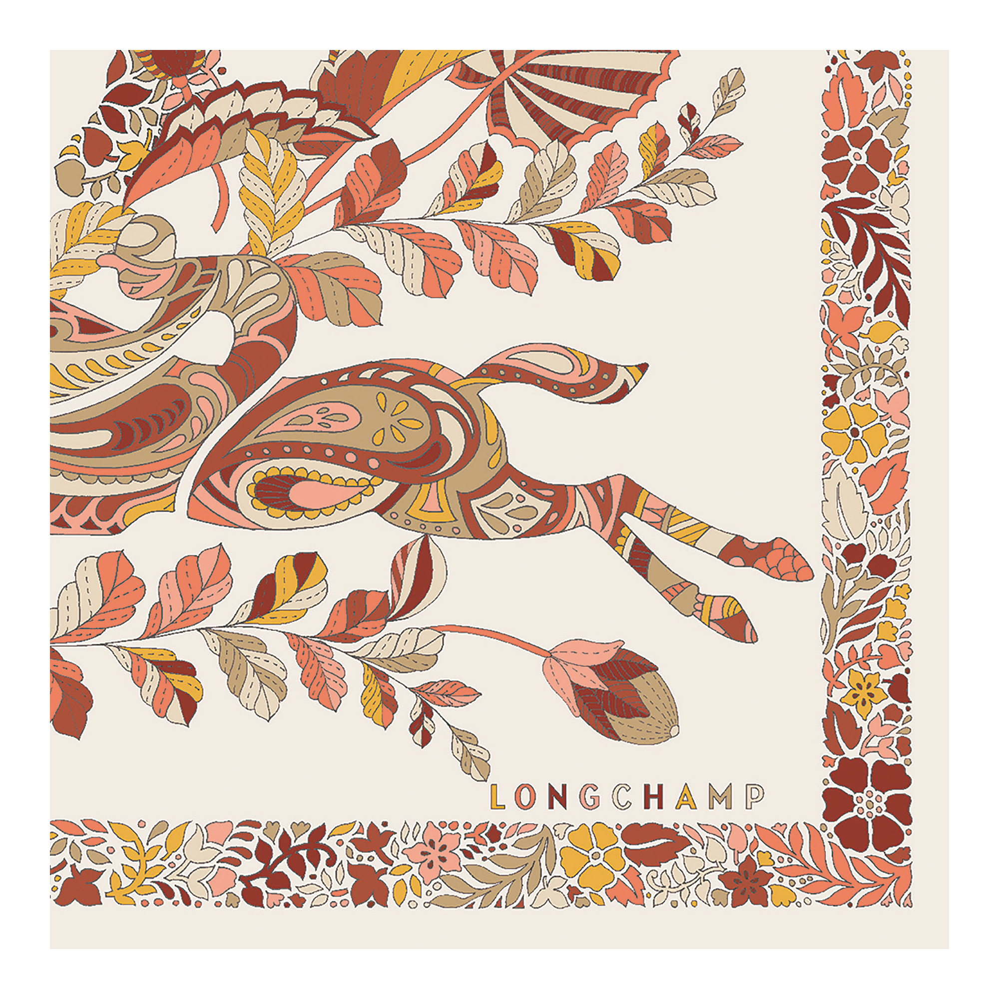 Forêt Longchamp Silk scarf 50 Honey - OTHER - 3