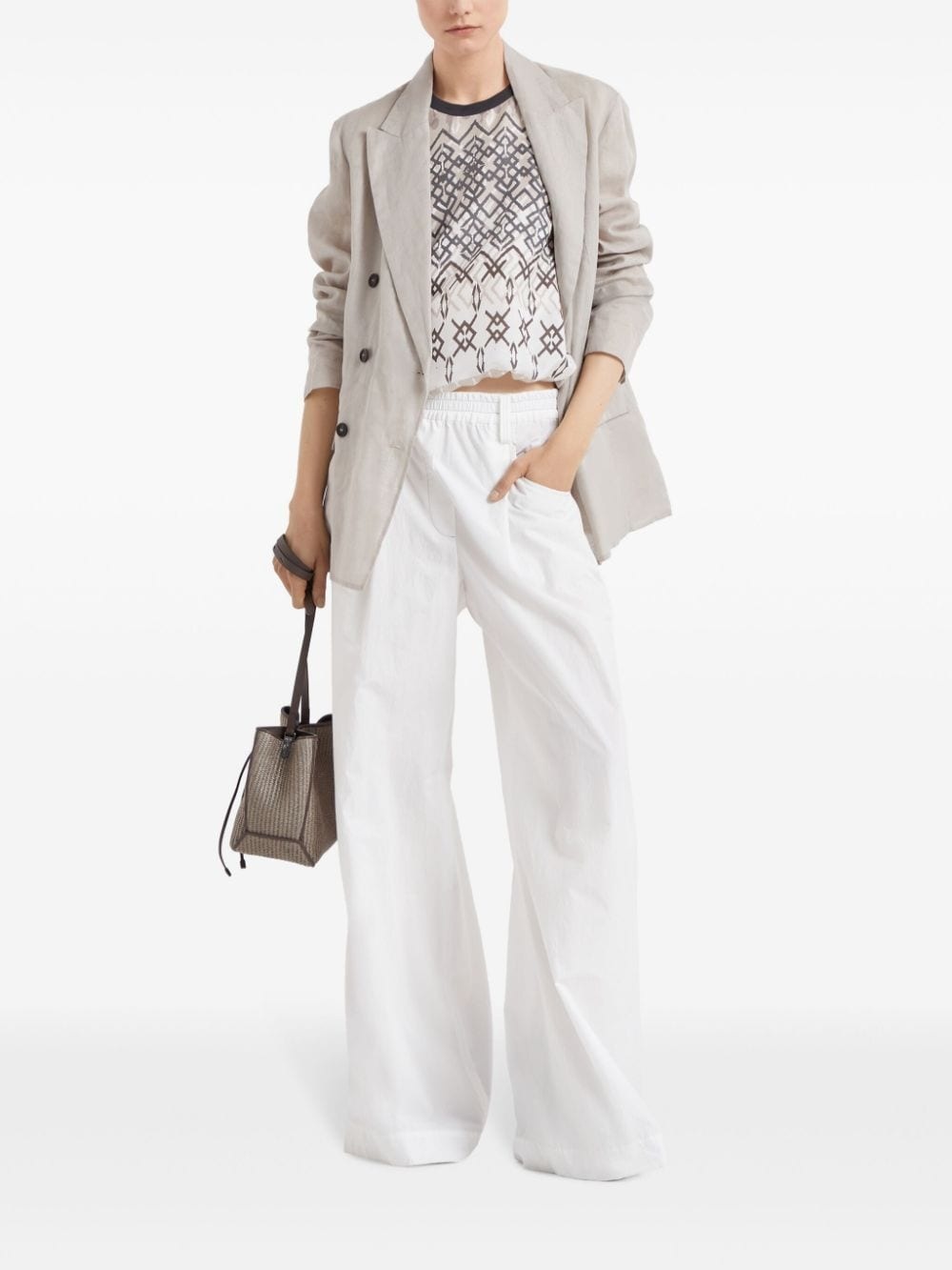 wide-leg cotton trousers - 2