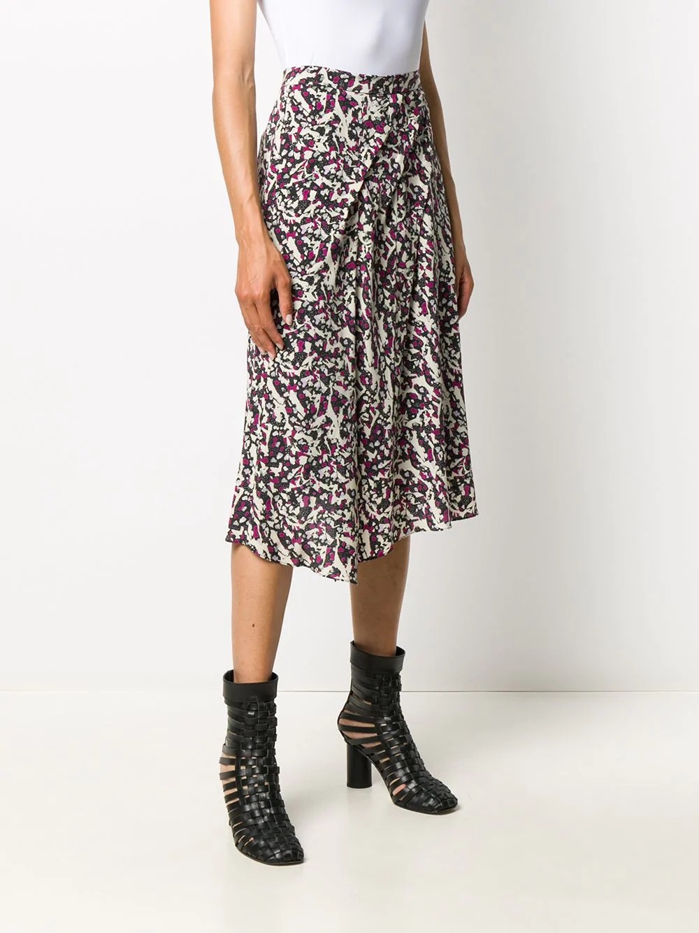 printed silk pleat skirt - 3