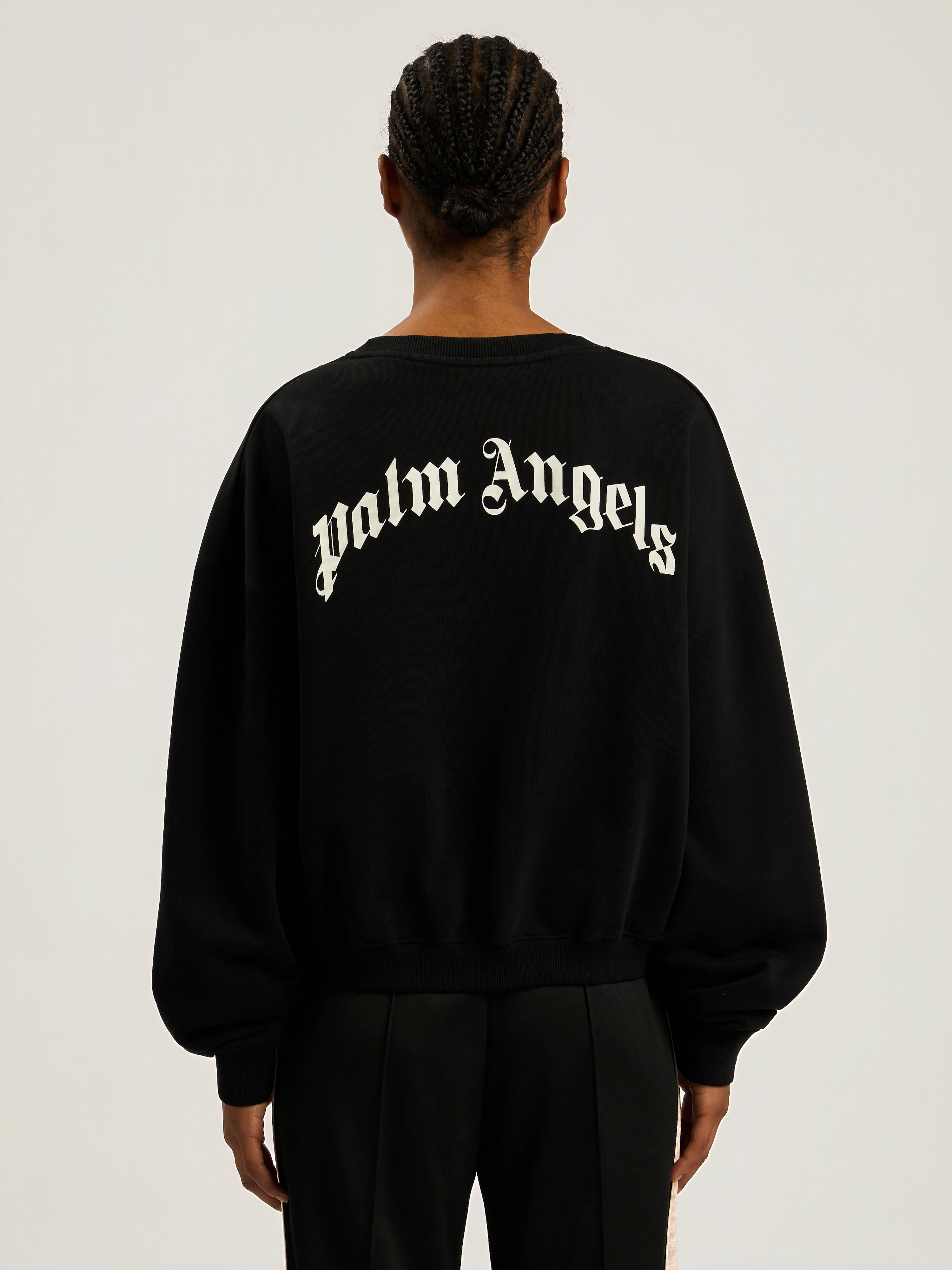 Curved Logo Loose Crewneck Sweatshirt - 1