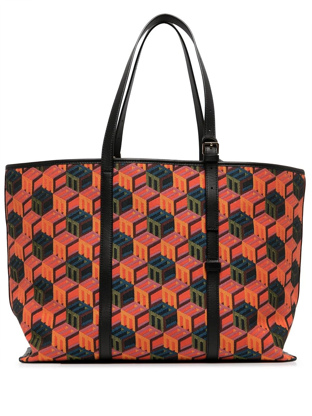 cubic-monogram jacquard tote bag - 1