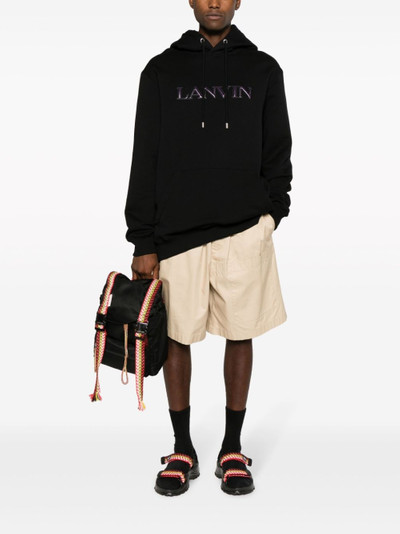 Lanvin logo-appliqué cotton hoodie outlook