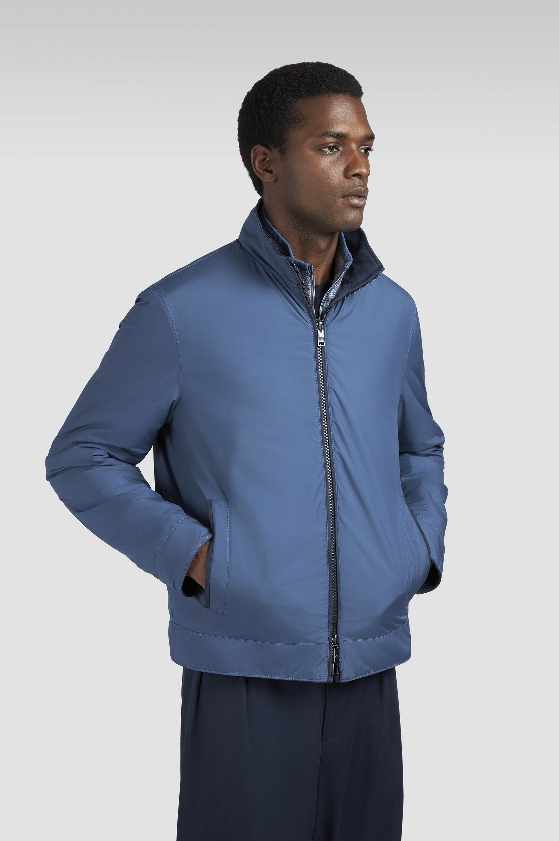 REVERSIBLE JACKET IN AQUALEATHER - 8