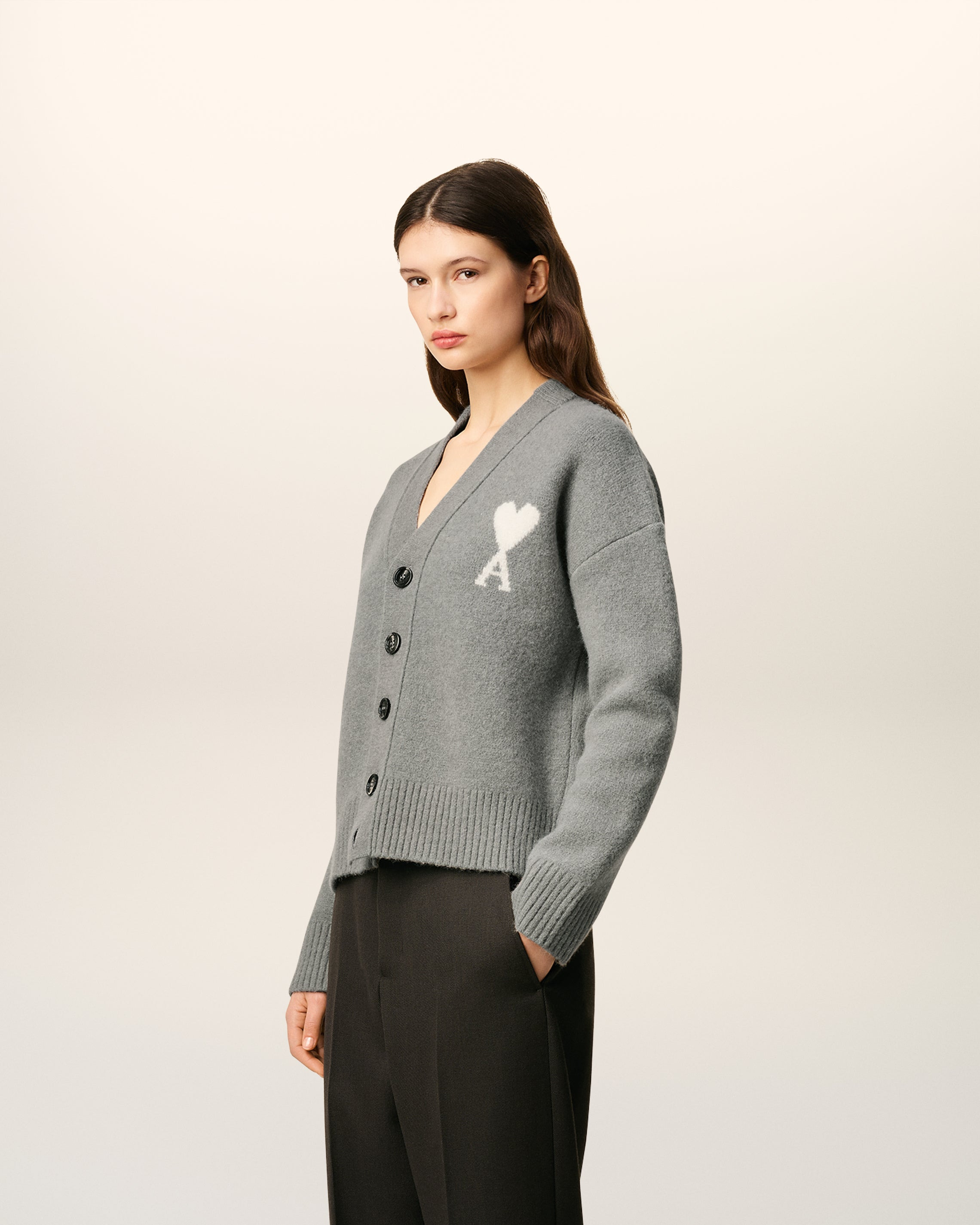 GREY ALPACA AMI DE COEUR CARDIGAN - 2