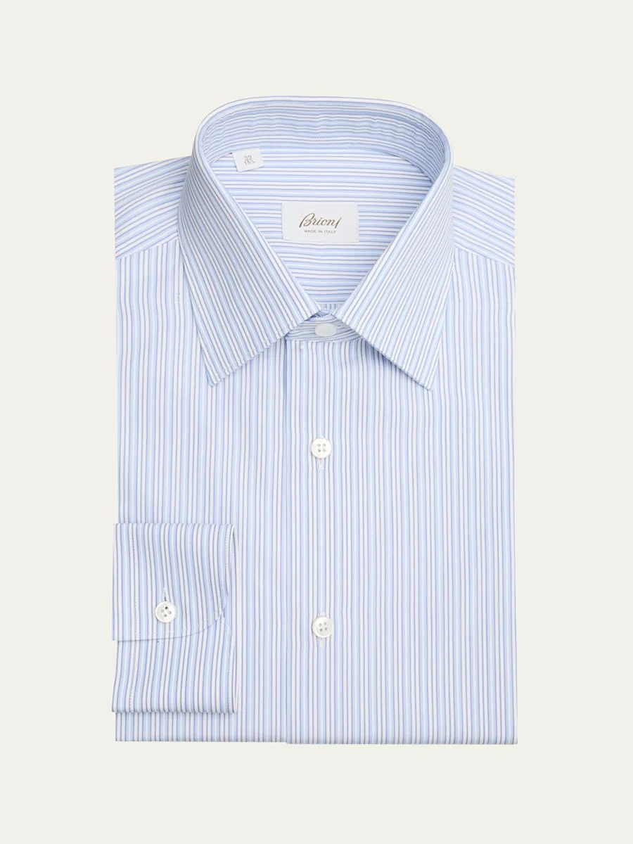 Men's Cotton Multi-Stripe Dress Shirt - 1