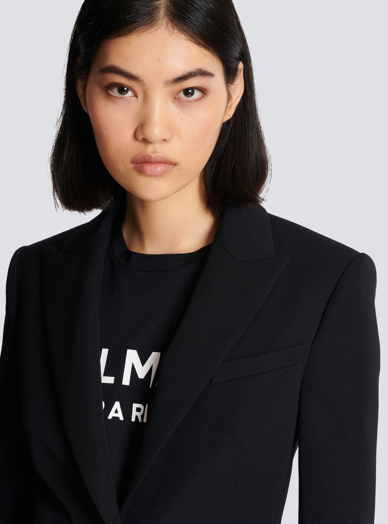 One-button wool blazer 7