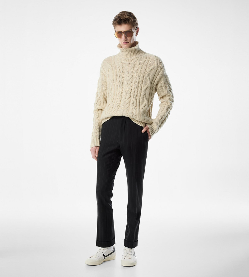 TOM FORD WOOL CASHMERE CABLE ROLL NECK outlook