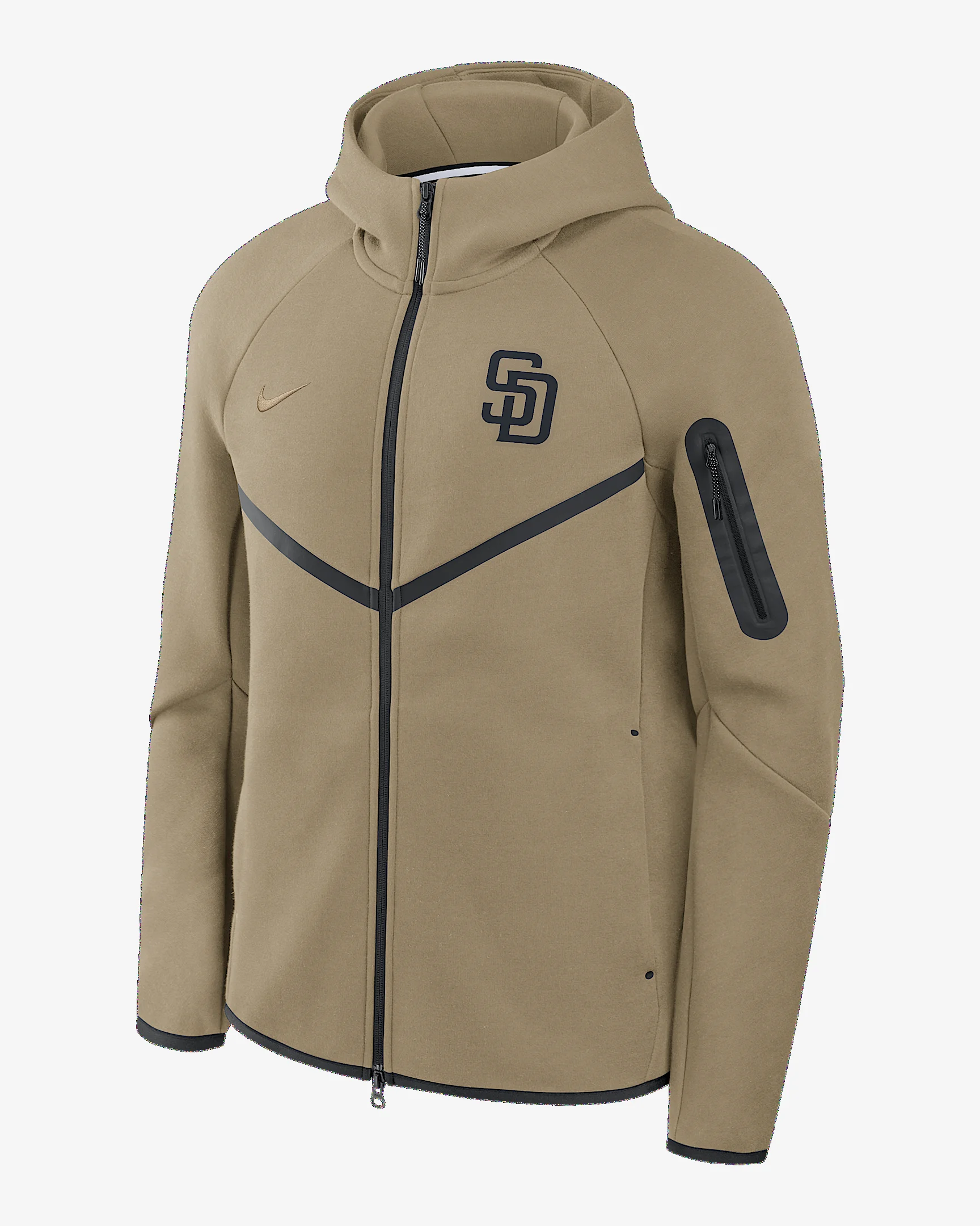 San Diego Padres Tech Fleece Windrunner Men's Nike MLB Full-Zip Hooded Jacket - 1