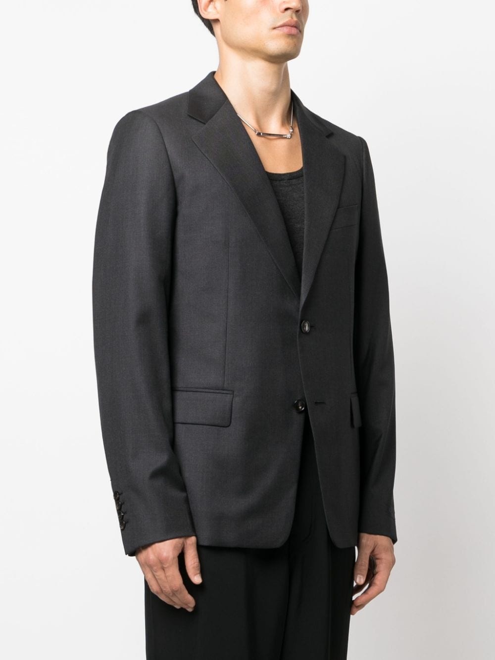 notched-lapel single-breast blazer - 3