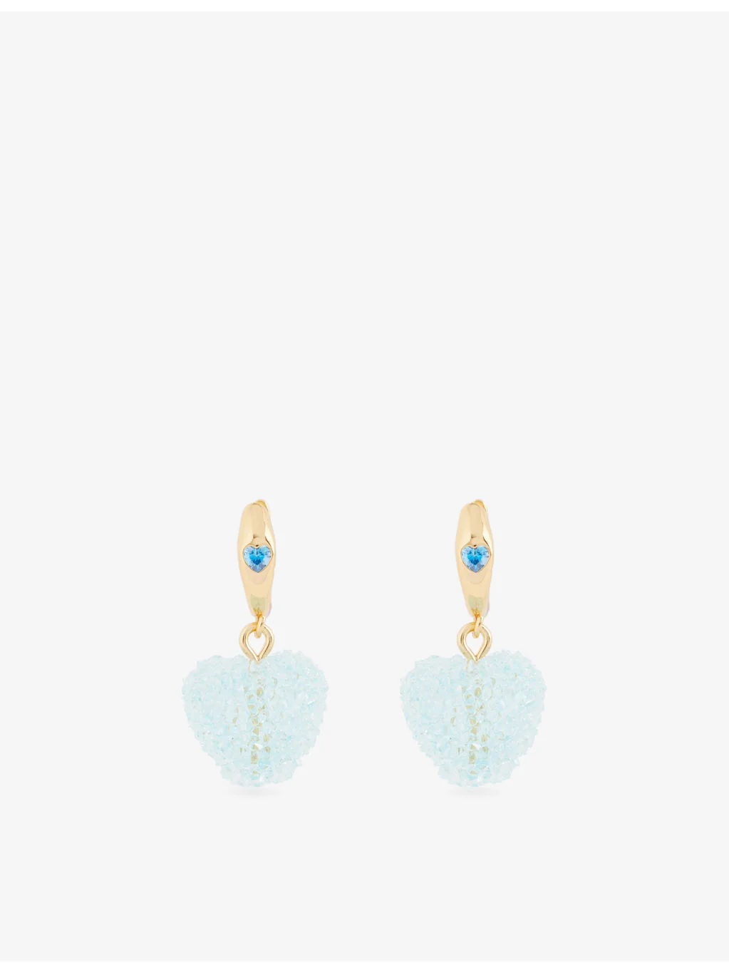 Mini Jelly Heart 18ct Yellow-Gold Plated Brass And Cubic-Zirconia Hoop Earrings - 1