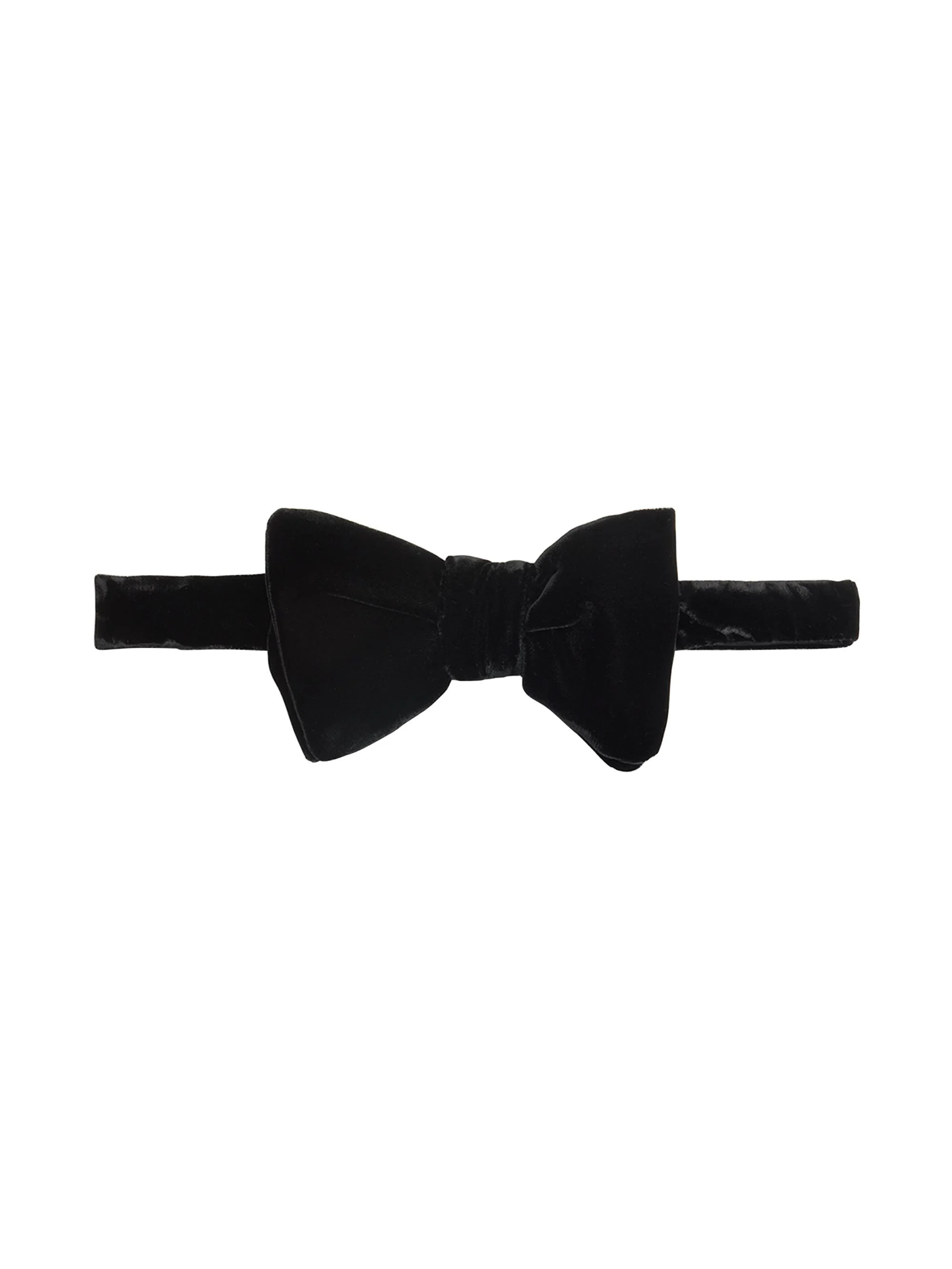 Men's Pre-Tied Velvet Bow Tie - Black - 1