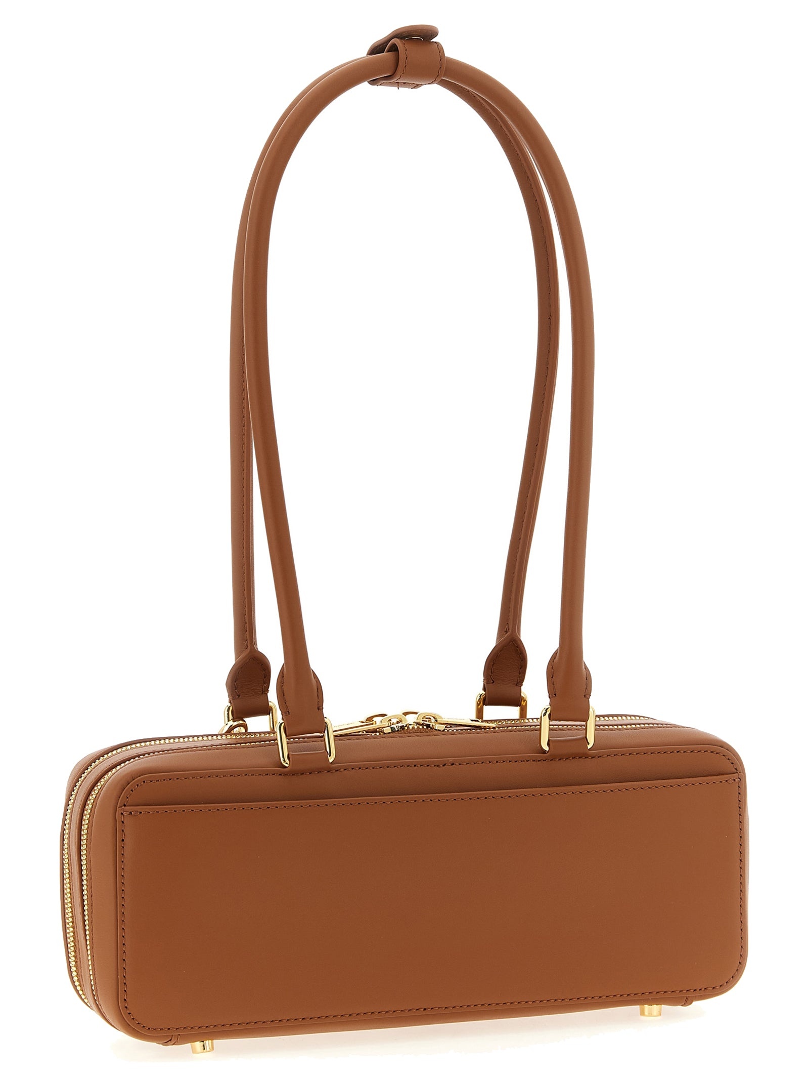 Tan Leather Baguette With Charm Shoulder Bags Brown - 2
