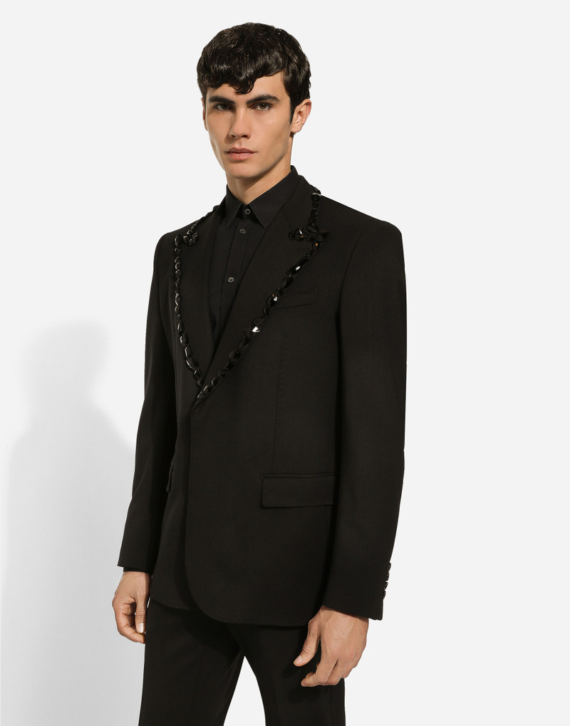 Sicilia single-breasted tuxedo jacket with rhinestones 4