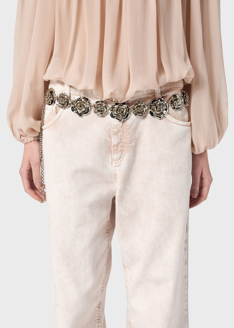 METAL BELT WITH ROSES AND B MONOGRAM 3