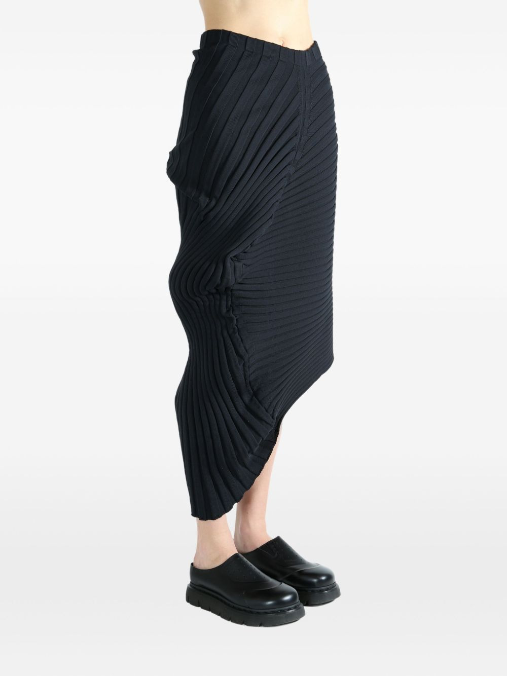 pleated asymmetric skirt - 3