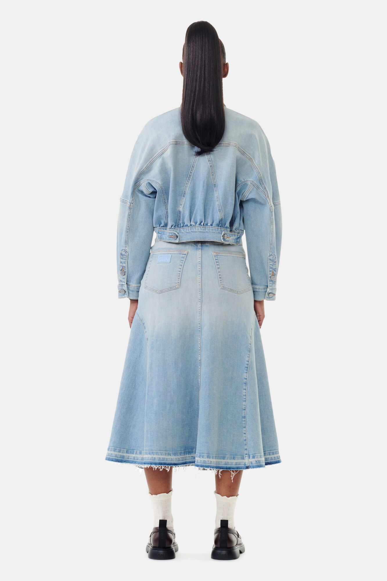 LIGHT BLUE DENIM BOMBER JACKET - 5