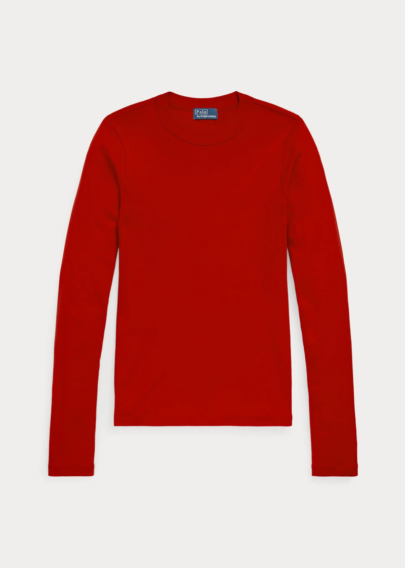 Slim Fit Cotton Long-Sleeve Tee 1