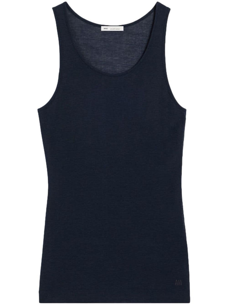 logo-embroidered cotton-blend top 1