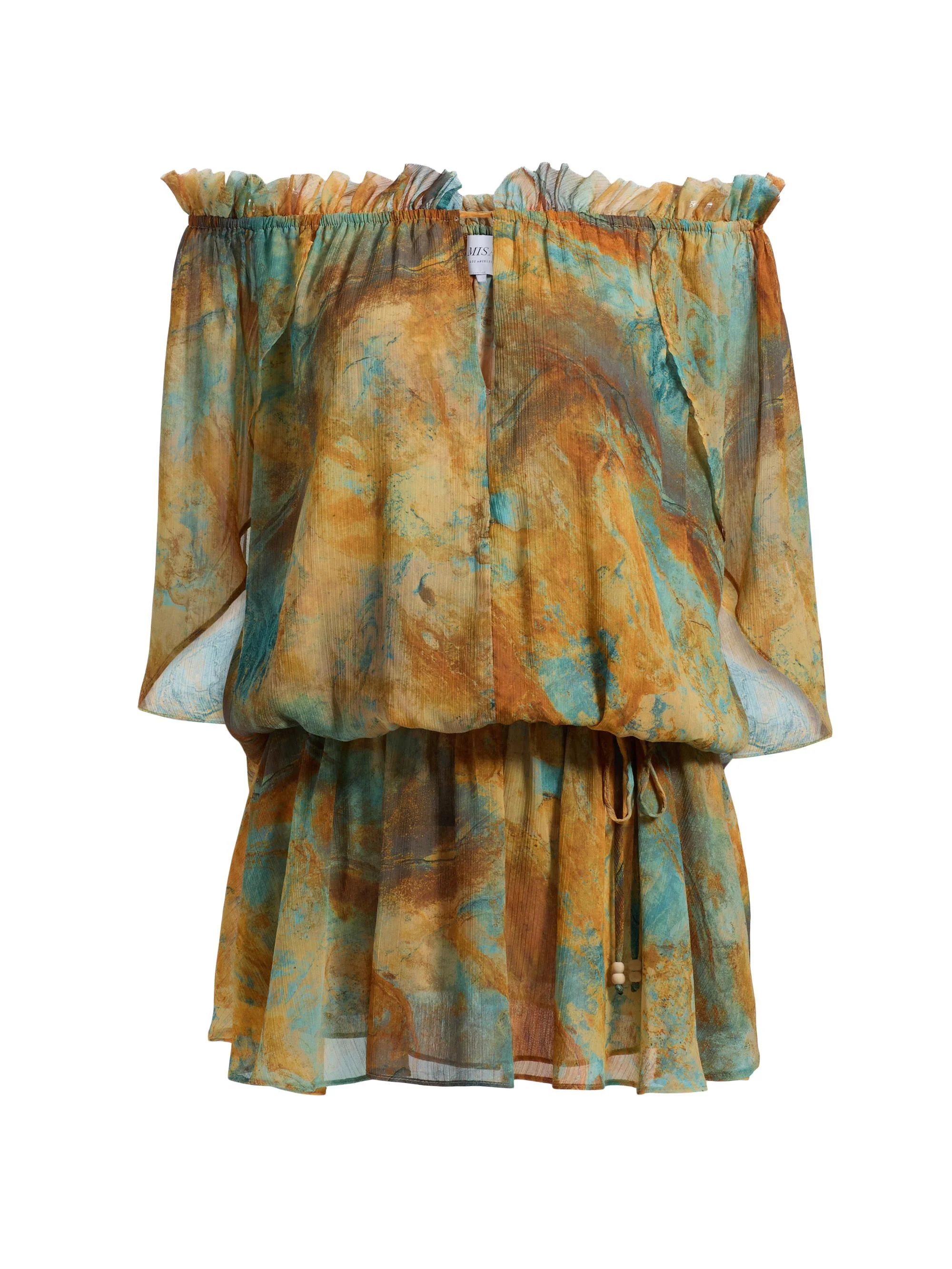Women's Nila Printed Off-The-Shoulder Minidress - Halcyon Fresco - 1
