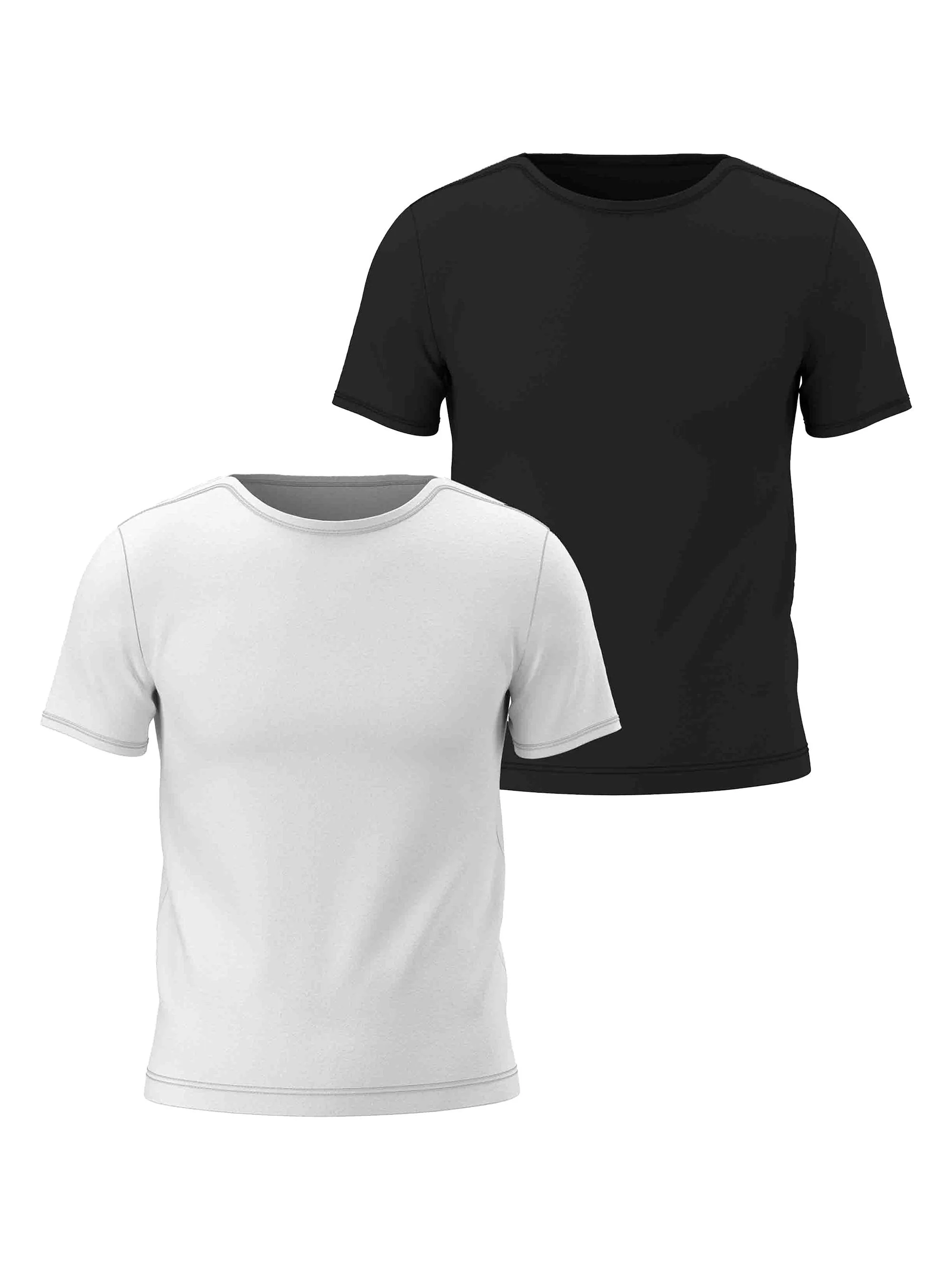 Men's 2-Pack Cotton Jersey T-Shirts - White Black - 1