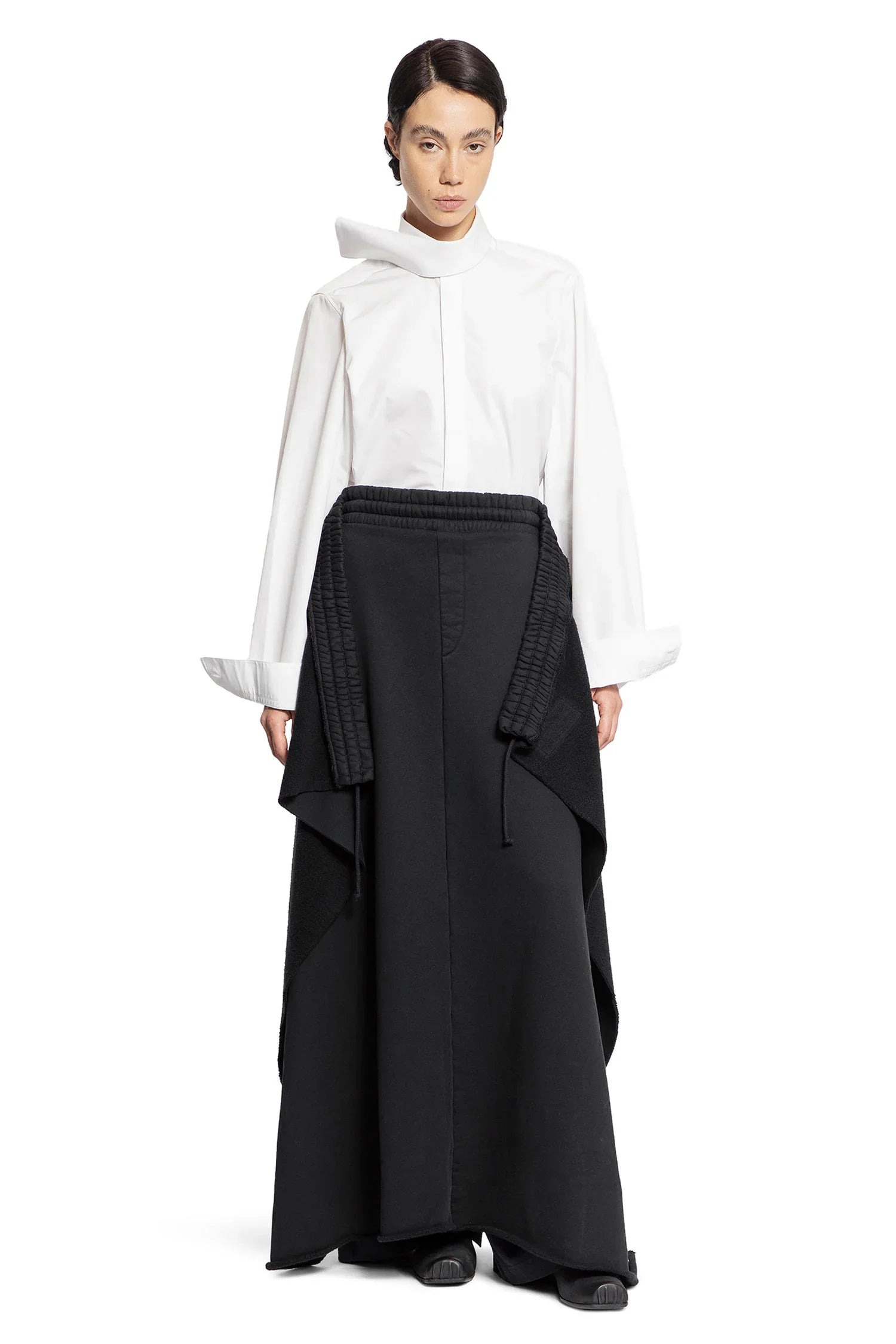 Scarf-Collar-Poplin-Shirt - 5