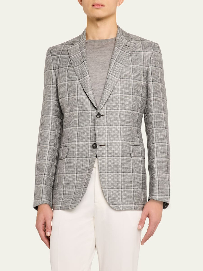 Men's Cashmere-Blend Plaid Sport Coat 4