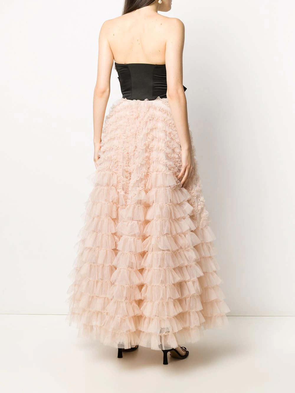 bow-detail tiered tulle gown - 4