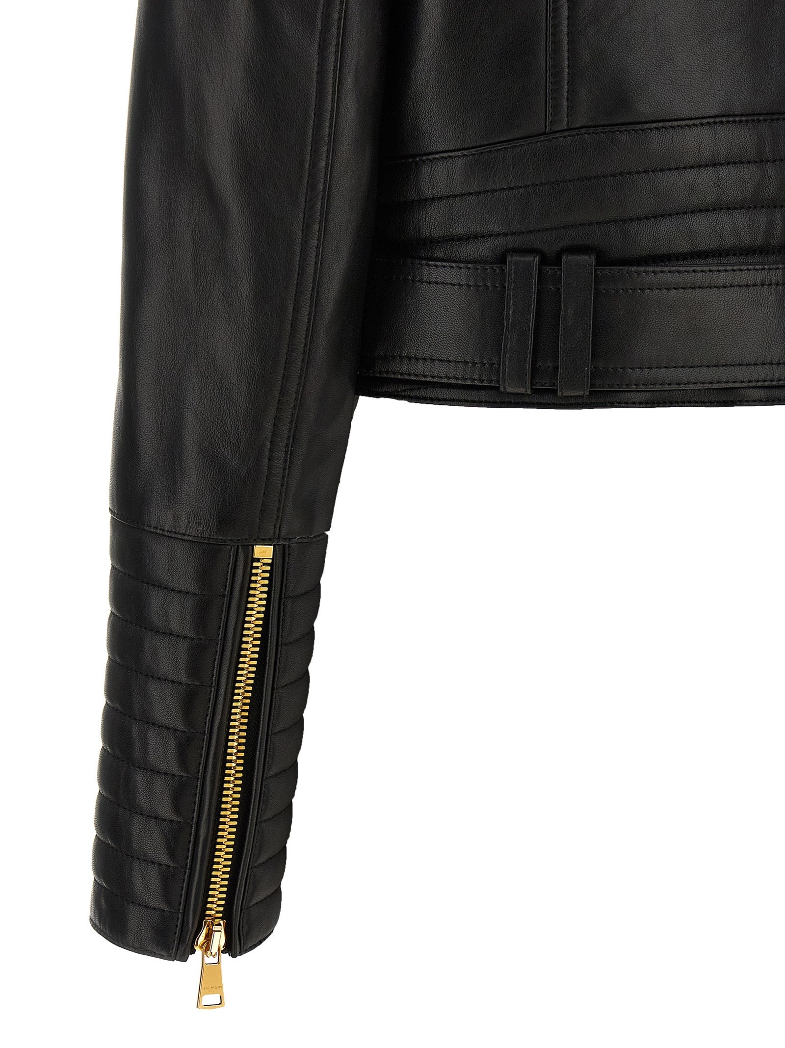 Leather Jacket Puffer Jackets Black - 4
