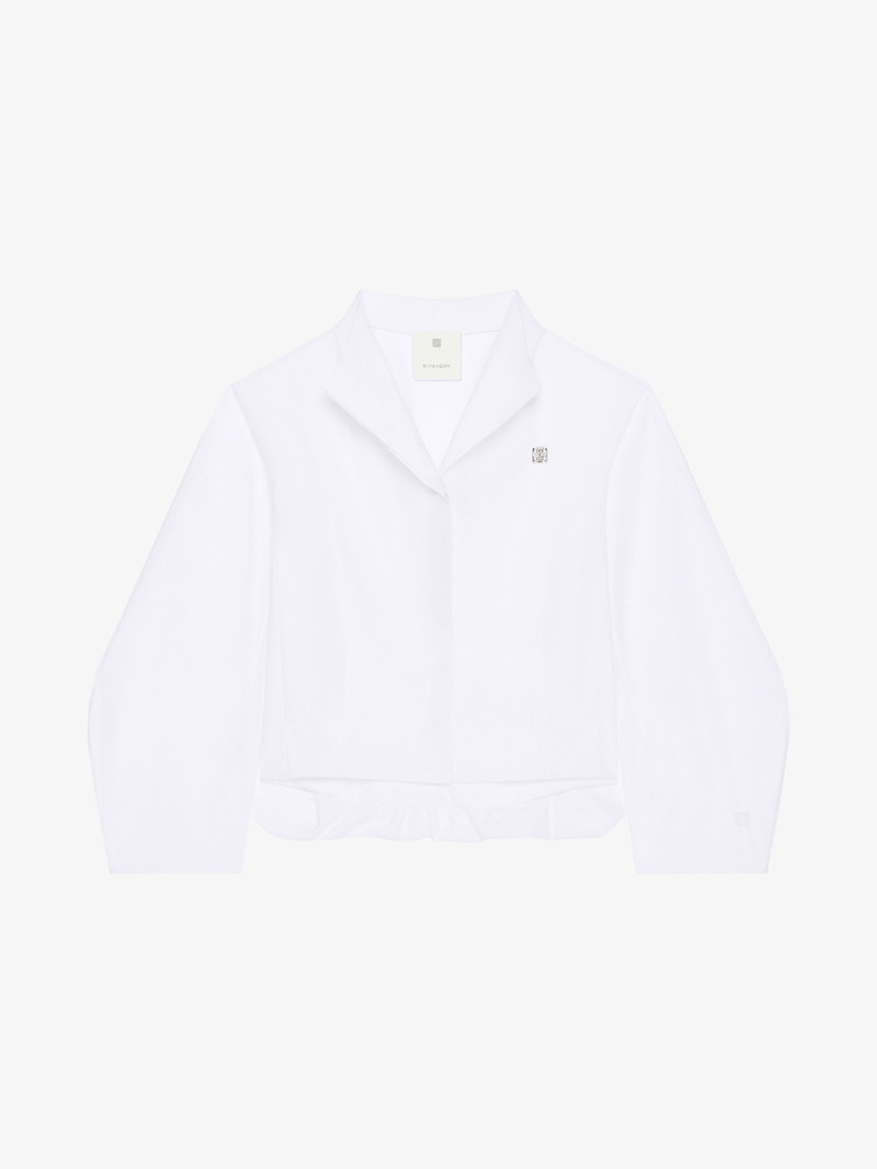 CROPPED SHIRT IN POPLIN WITH 4G DETAIL - 1