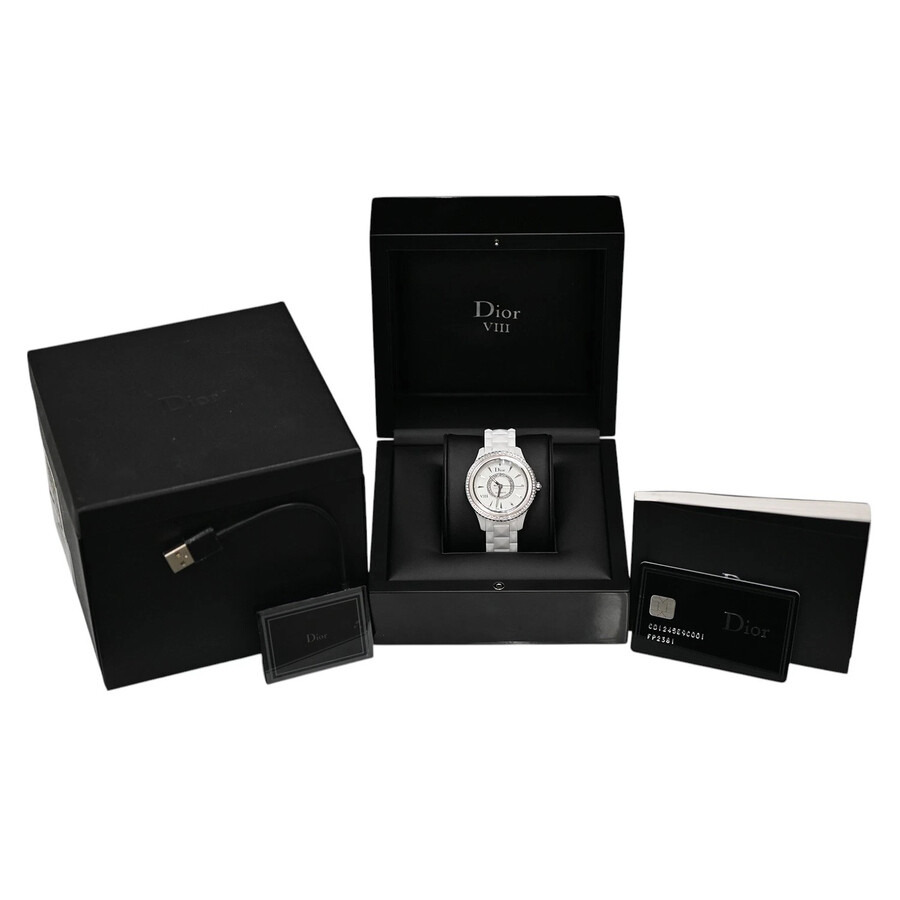 Pre-owned Christian Dior Dior Viii Montaigne Automatic Diamond Silver Dial Ladies Watch CD1245E9C001 - 7