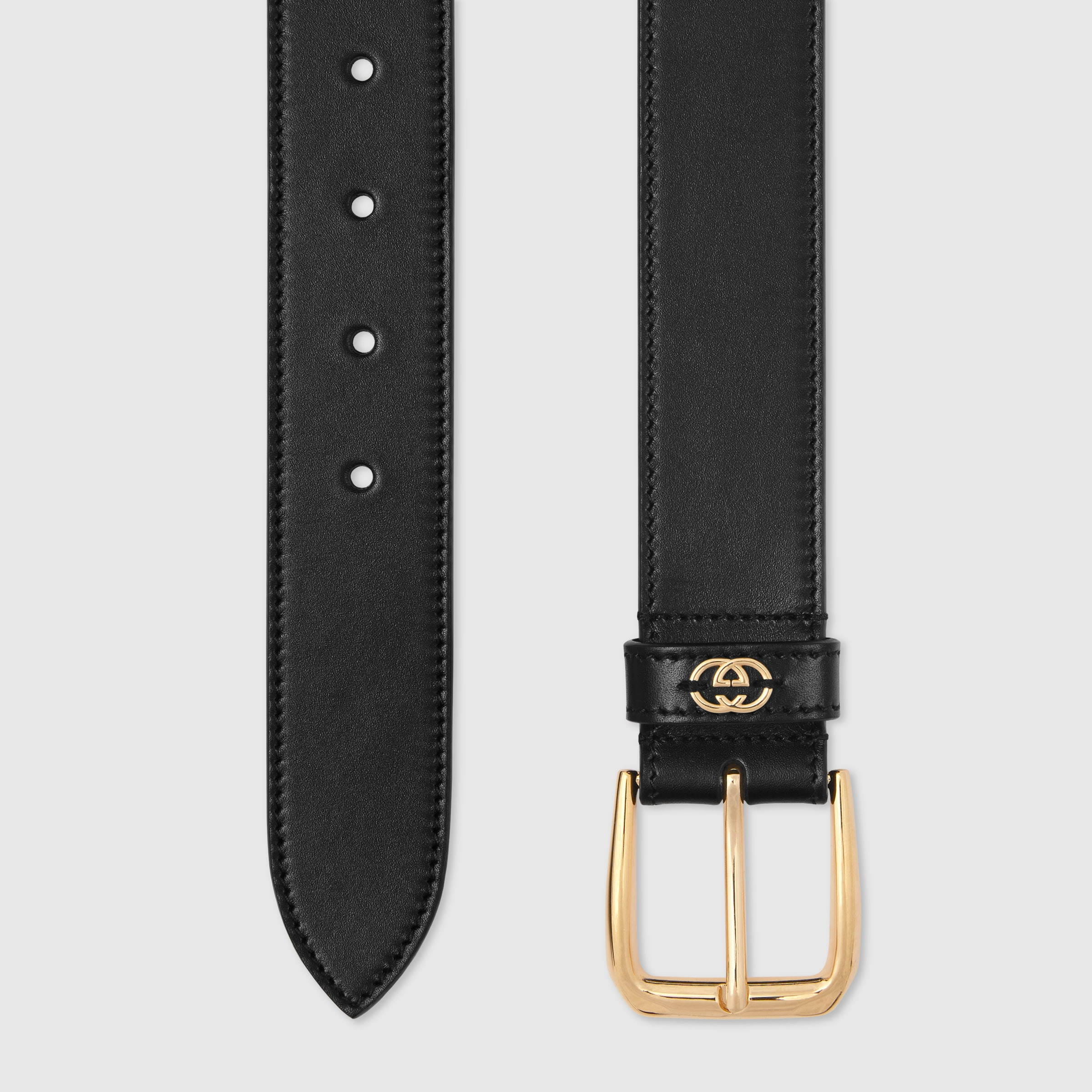 Belt with square buckle and Interlocking G - 2