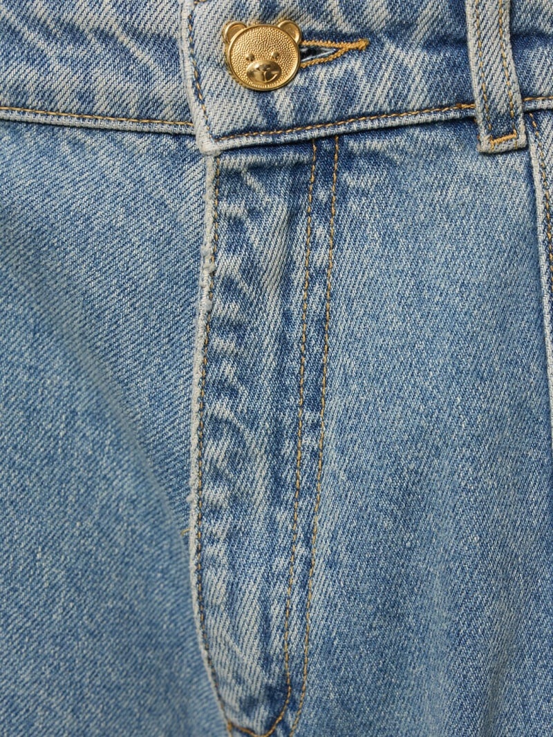 Wide denim cargo jeans - 4