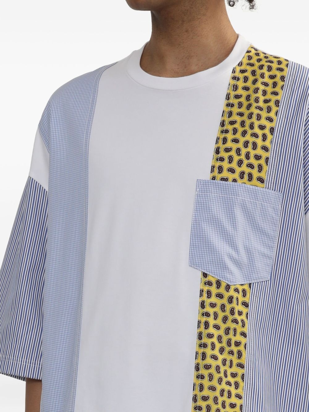panelled paisley-print T-shirt - 5