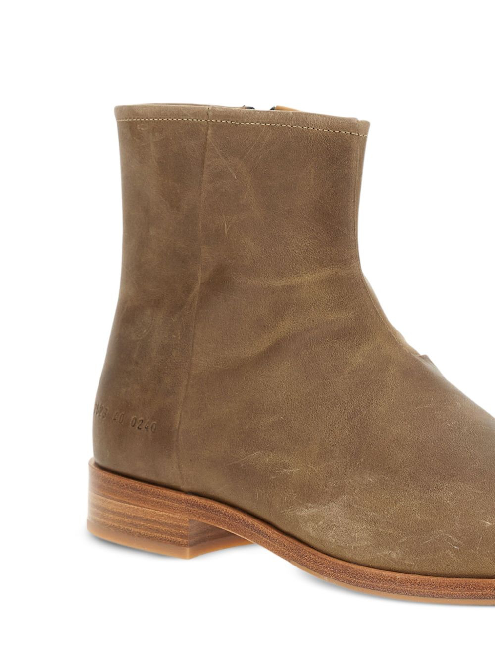 zip-detail leather boots - 3